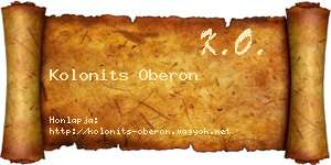 Kolonits Oberon névjegykártya